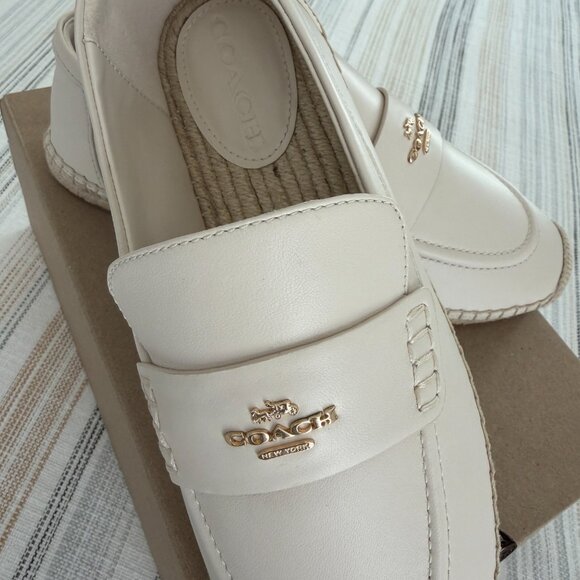 NWB Women's Coach Lockup Loafer Espadrille Shoe Chalk US 8.5B /EUR 39B - Picture 3 of 5
